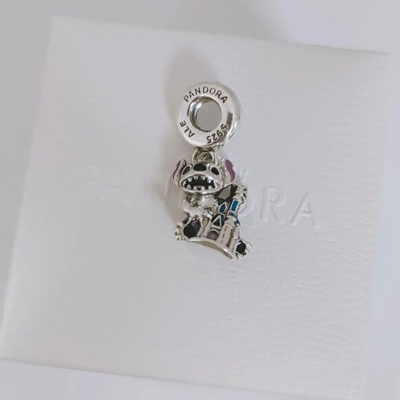 Pandora Stitch & Castle Dangle Charm S925 Sterling Silver with box - Picture 3 of 6